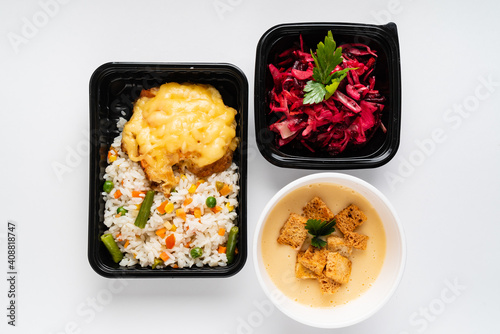 catering food on the white background