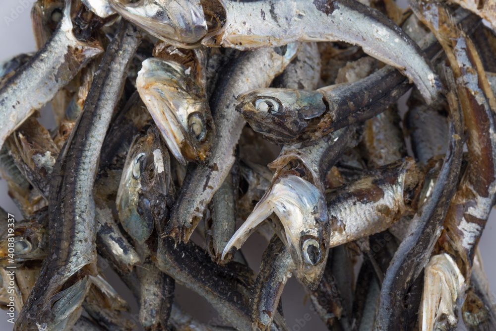 Dried broth anchovies used in Korean cuisine.