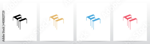 Dripping Surface On Letter Logo Design E