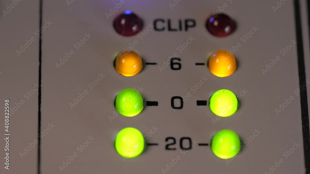 Audio mixer clipping LED meter left and right channel macro Audio mixer clipping LED meter left and right channel macro