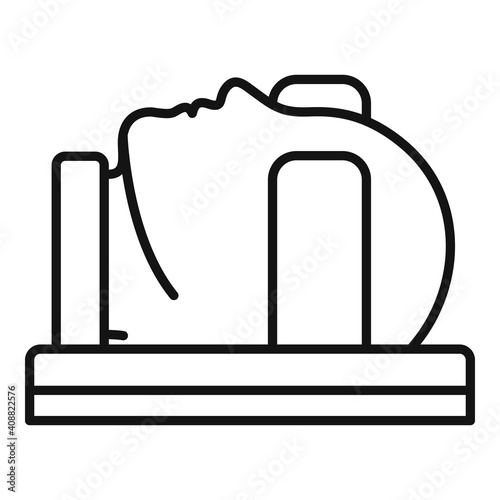 Magnetic resonance imaging head icon. Outline magnetic resonance imaging head vector icon for web design isolated on white background