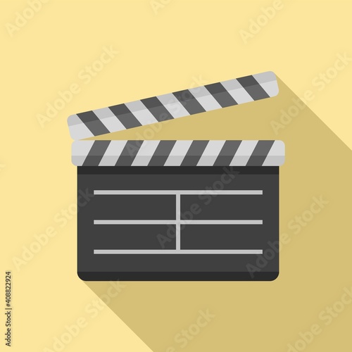 Clapper icon. Flat illustration of clapper vector icon for web design
