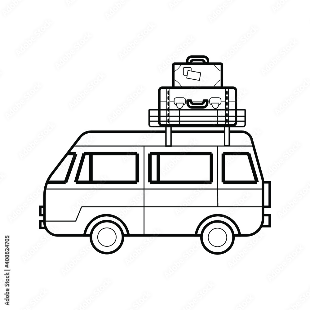 Vector car illustration. Car with luggage for travel on a white background. Car with suitcases. Traveling by car. Line graphics. Sketch for tattoo or print.
Vector car illustration. Car with luggage for travel on a white background. Car with suitcases. Traveling by car. Line graphics. Sketch for tattoo or print.