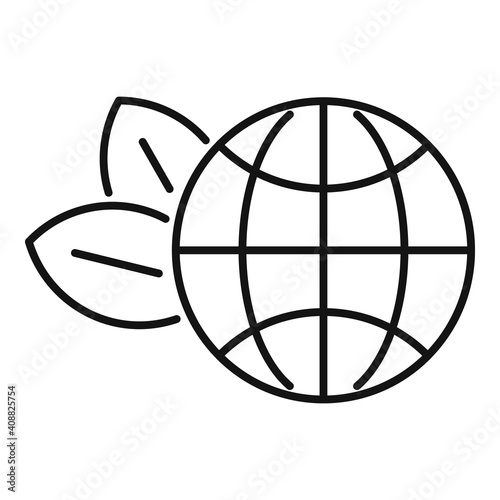 Ecologist global icon. Outline ecologist global vector icon for web design isolated on white background