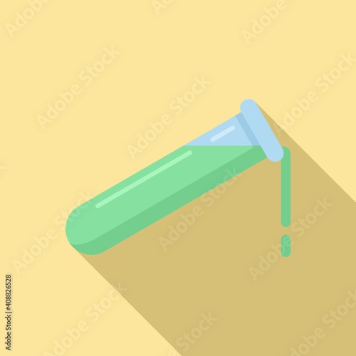 Biohazard test tube icon. Flat illustration of biohazard test tube vector icon for web design