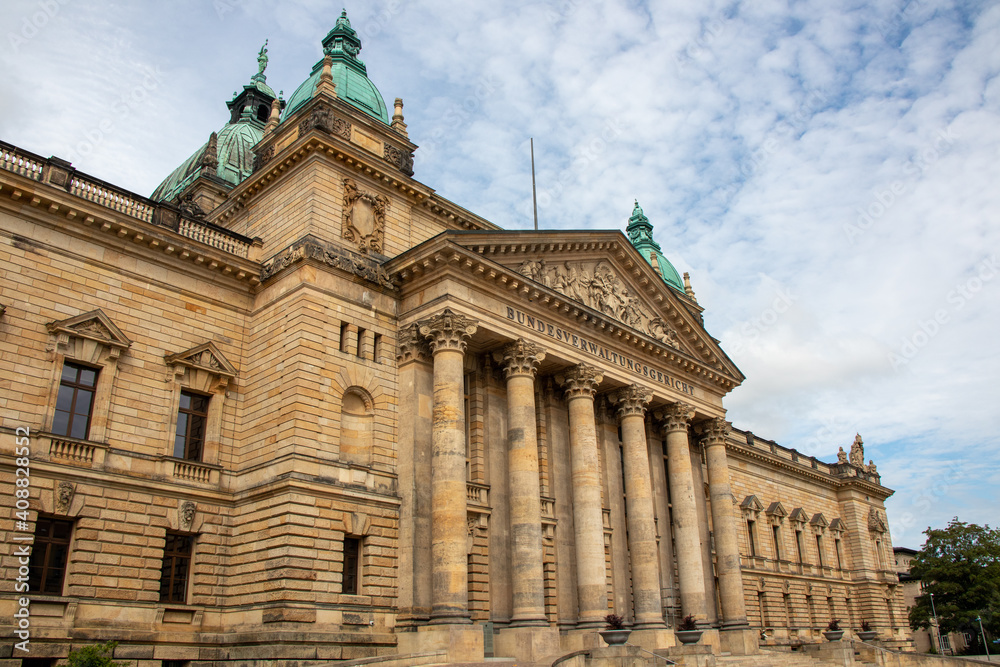Fototapeta premium View of historic building of the Federal Administrative Court in Leipzig,Germany,Europe