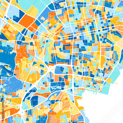 Art map of Maracaibo, Venezuela in Blue Orange photo