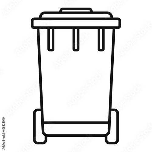 Biohazard garbage cart icon. Outline biohazard garbage cart vector icon for web design isolated on white background