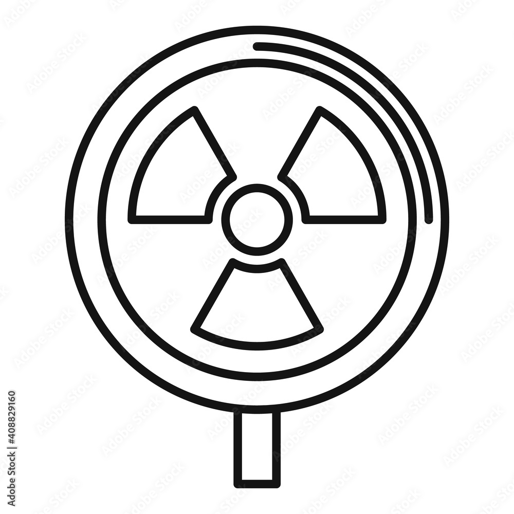 Biohazard radioactive icon. Outline biohazard radioactive vector icon for web design isolated on white background Biohazard radioactive icon. Outline biohazard radioactive vector icon for web design isolated on white background