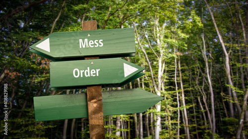 Fototapeta Naklejka Na Ścianę i Meble -  Street Sign Order versus Mess