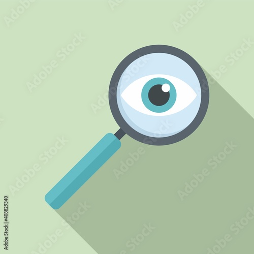 Investigator magnifier icon. Flat illustration of investigator magnifier vector icon for web design