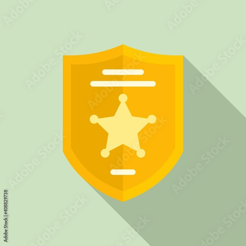 Investigator police shield icon. Flat illustration of investigator police shield vector icon for web design