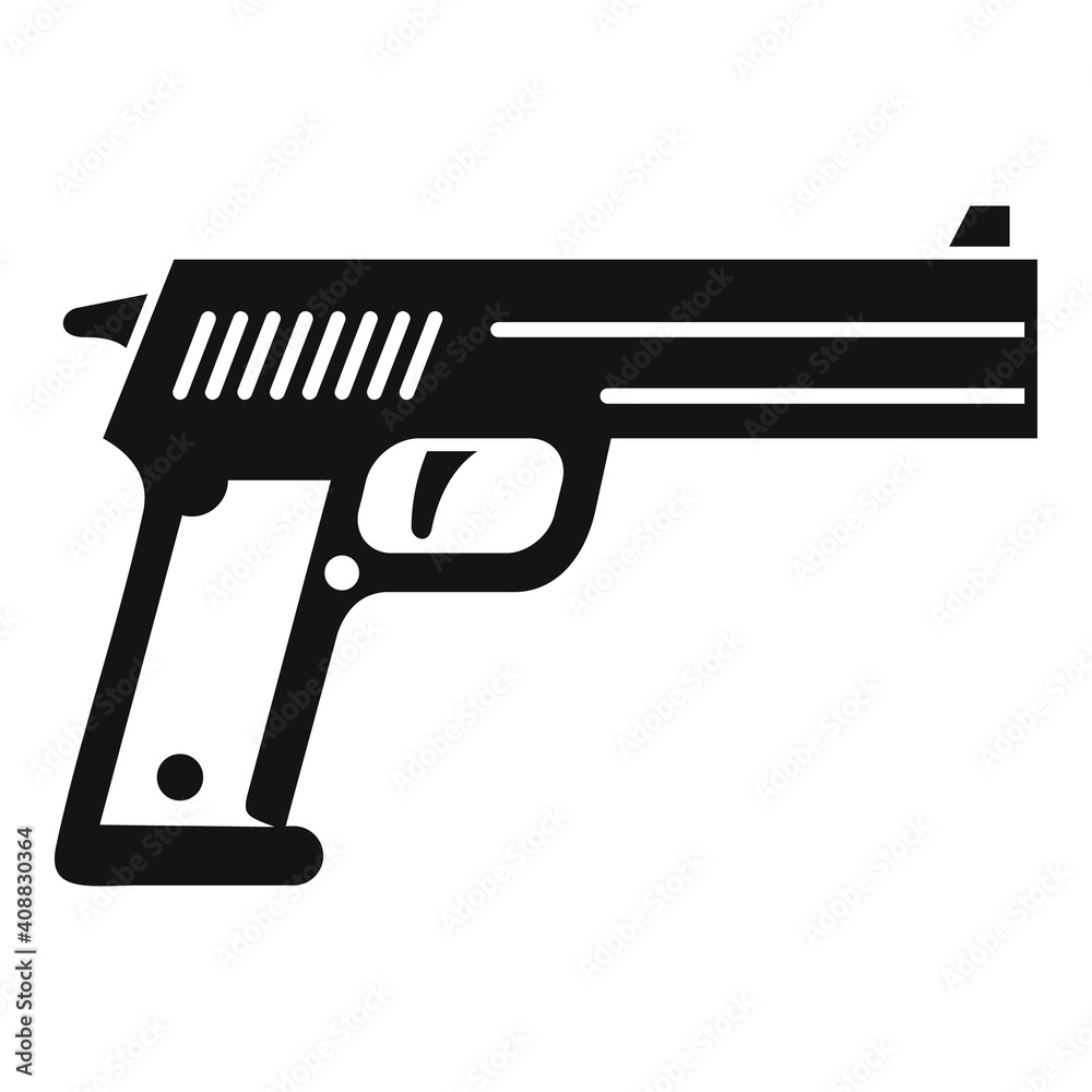 Investigator pistol icon. Simple illustration of investigator pistol vector icon for web design isolated on white background