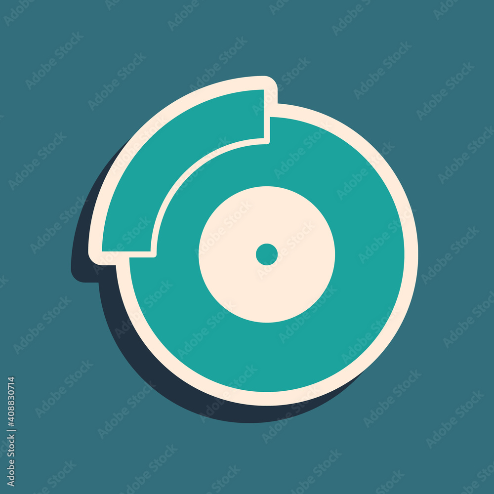 Green Car brake disk with caliper icon isolated on green background. Long shadow style. Vector. Green Car brake disk with caliper icon isolated on green background. Long shadow style. Vector.