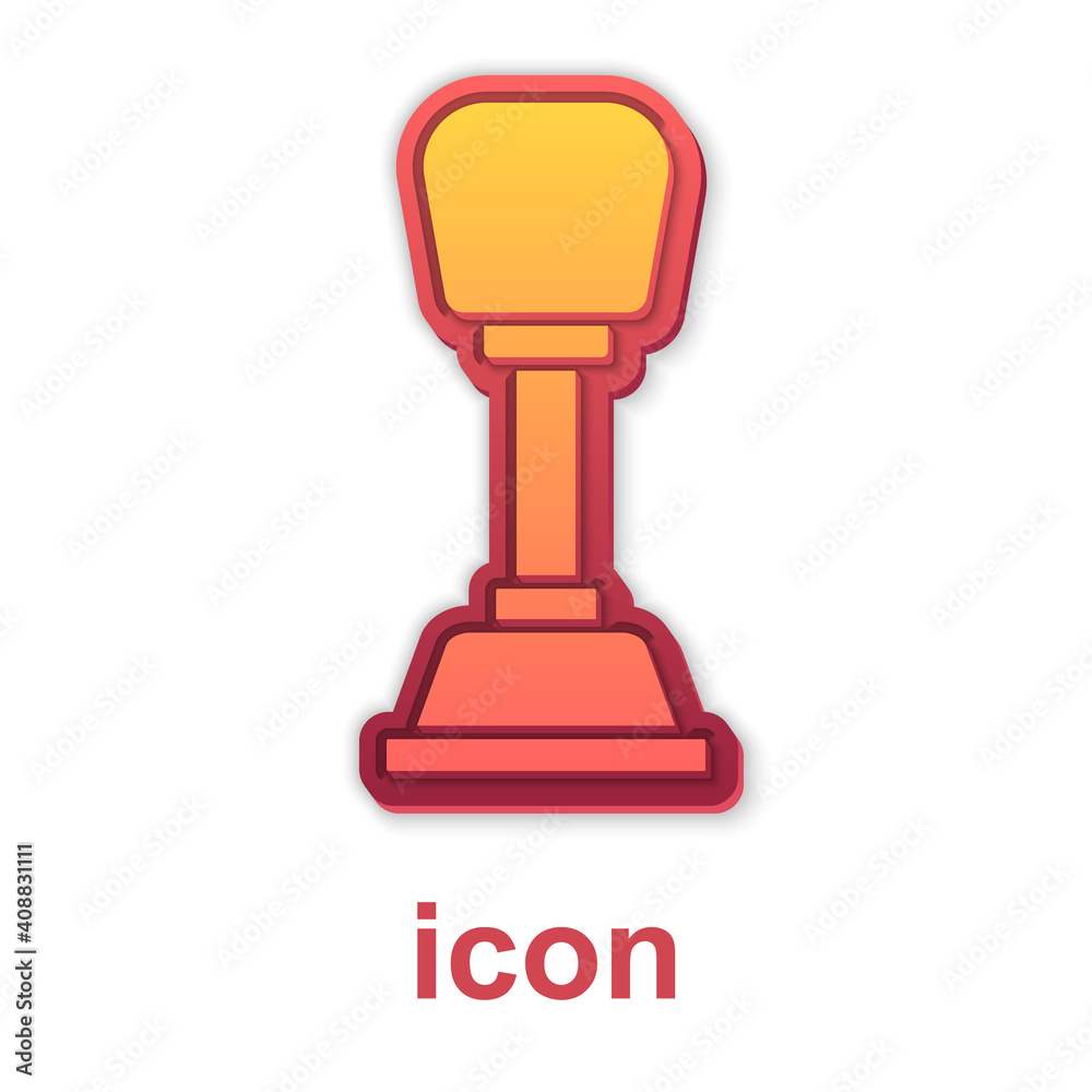 Gold Gear shifter icon isolated on white background. Manual transmission icon. Vector. Gold Gear shifter icon isolated on white background. Manual transmission icon. Vector.