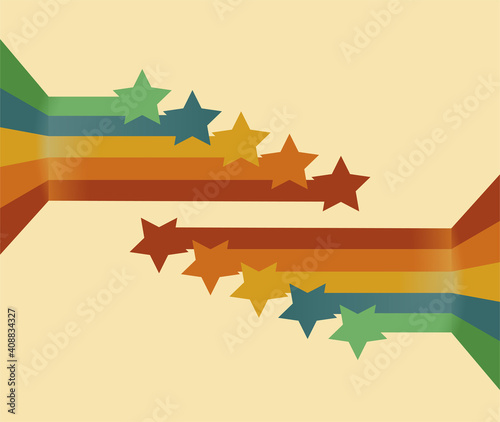 70s star background. Vintage retro. vector.