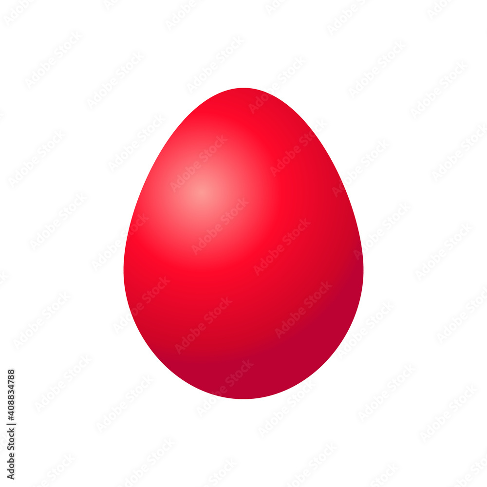 Red Easter egg. Spring. Holidays in April. Gift. Egg hunt. Vector illustration isolated on white background. Red Easter egg. Spring. Holidays in April. Gift. Egg hunt. Vector illustration isolated on white background.