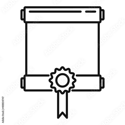 Dog champ diploma icon. Outline dog champ diploma vector icon for web design isolated on white background