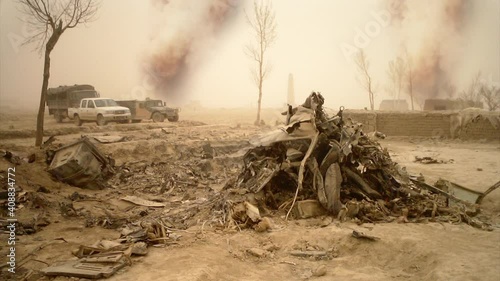 Remains Of A Bombed Village In Afghanistan photo