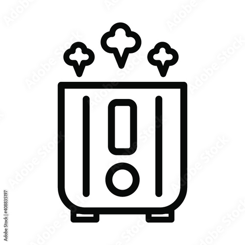 Vector illustration of a humidifier. Outline vector air cleaner icon. Air purifier emblem.
