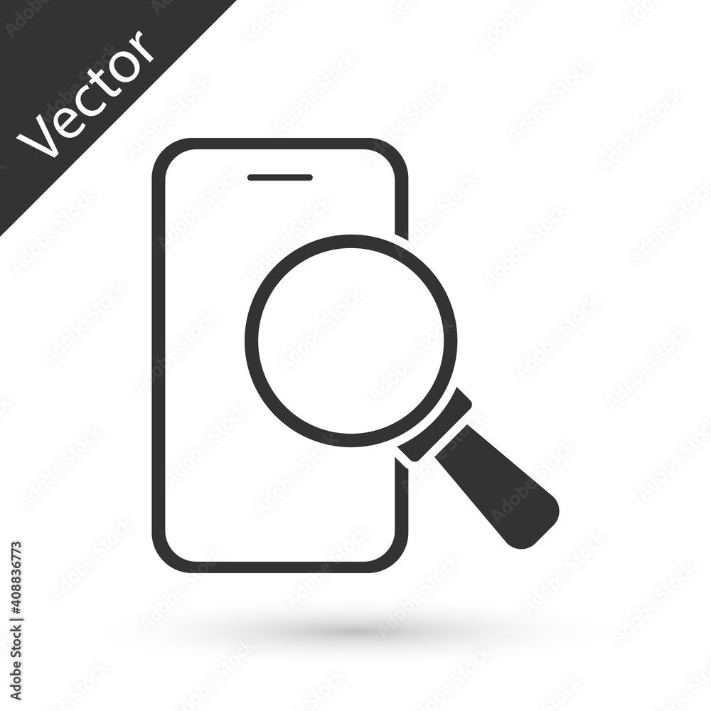 Grey Phone repair service icon isolated on white background. Adjusting, service, setting, maintenance, repair, fixing. Vector. Grey Phone repair service icon isolated on white background. Adjusting, service, setting, maintenance, repair, fixing. Vector.