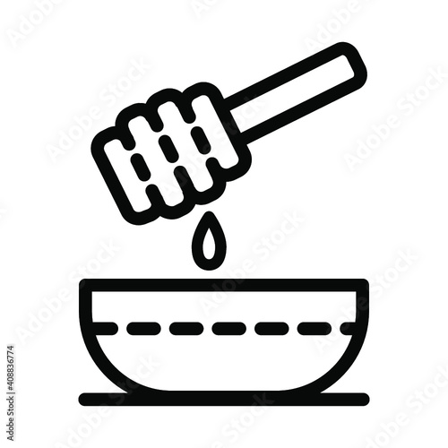 Honey simple line color icon vector illustration. Honey dripper logo