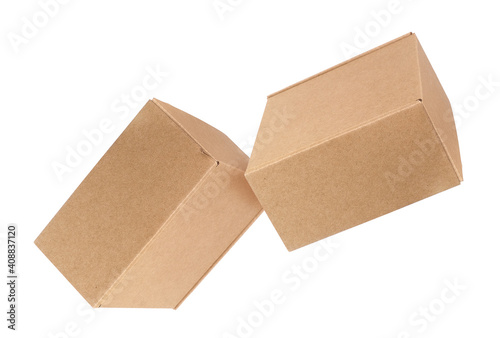 Two craft boxes isolated on white background