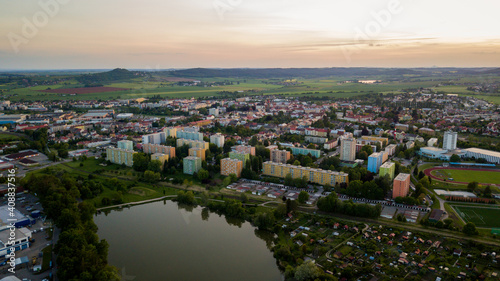 view of the city with prefabs