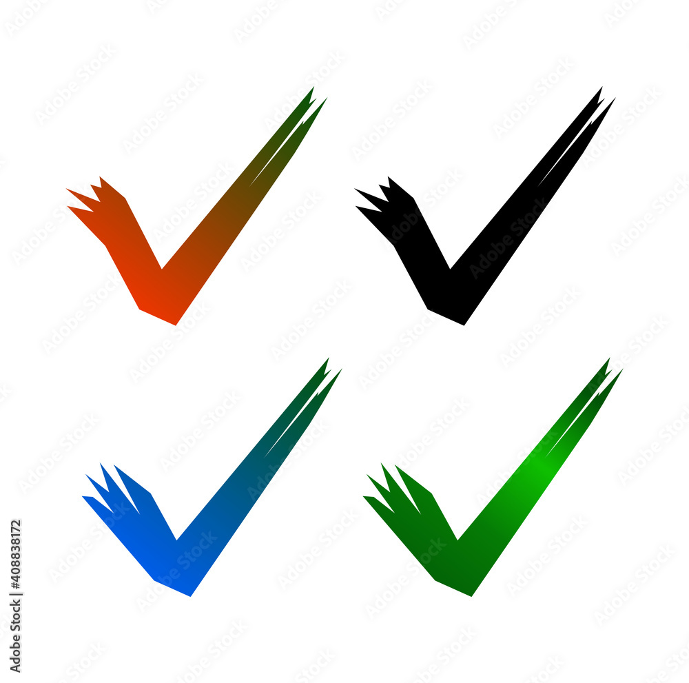 tick and check mark icon with modern brush style tick and check mark icon with modern brush style