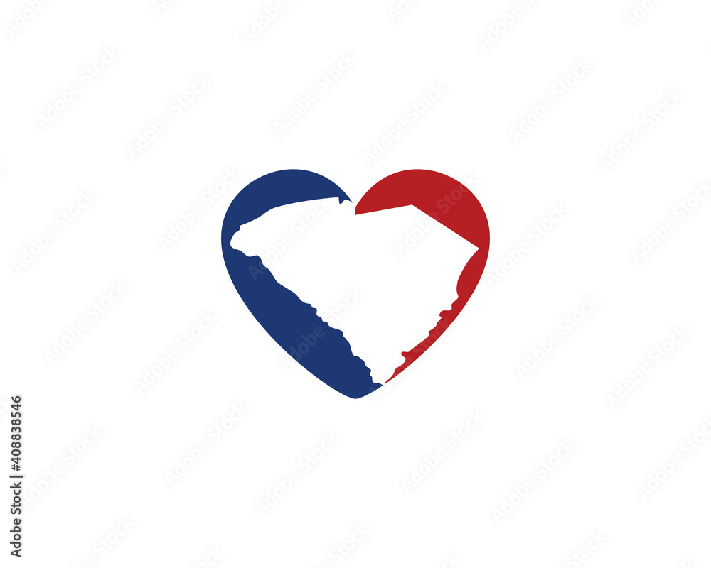 South Carolina Map and Heart Logo 001 South Carolina Map and Heart Logo 001
