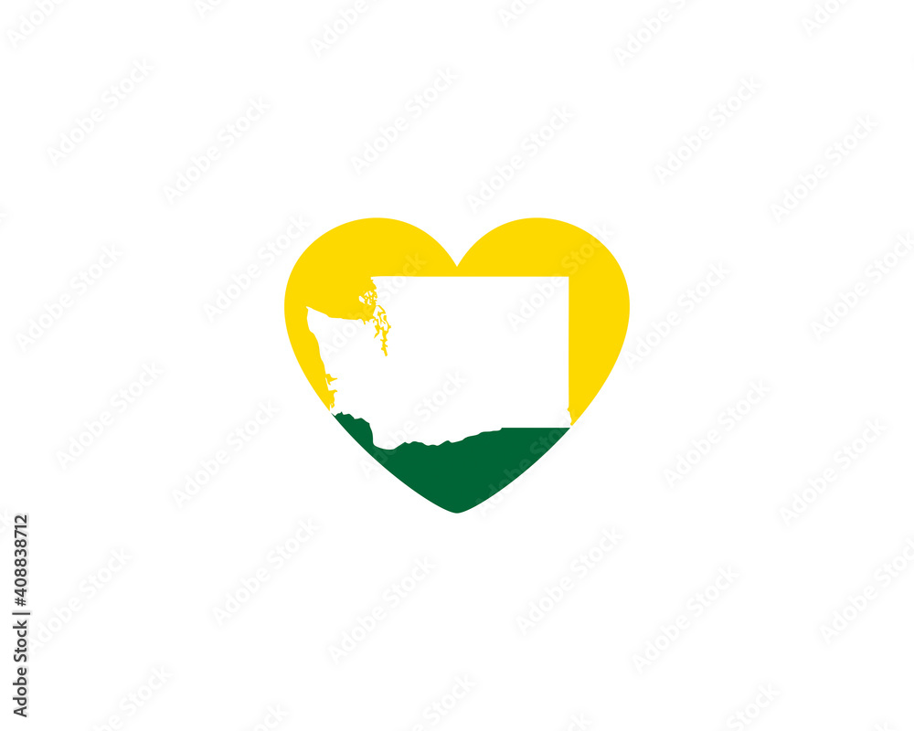 Washington Map and Heart Logo 001 Washington Map and Heart Logo 001