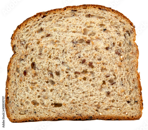 Slice of organic seeded wheat beard. Isolated.