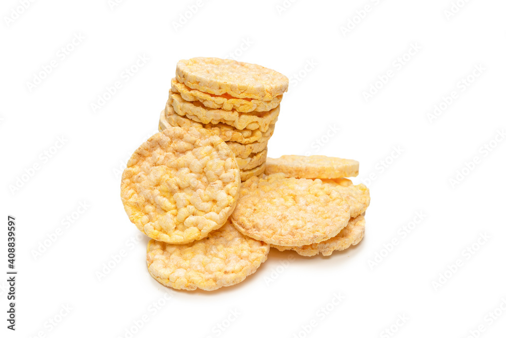 Rice wafer isolated on white background. Rice wafer isolated on white background.
