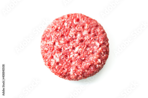 Fresh raw burger patty photo