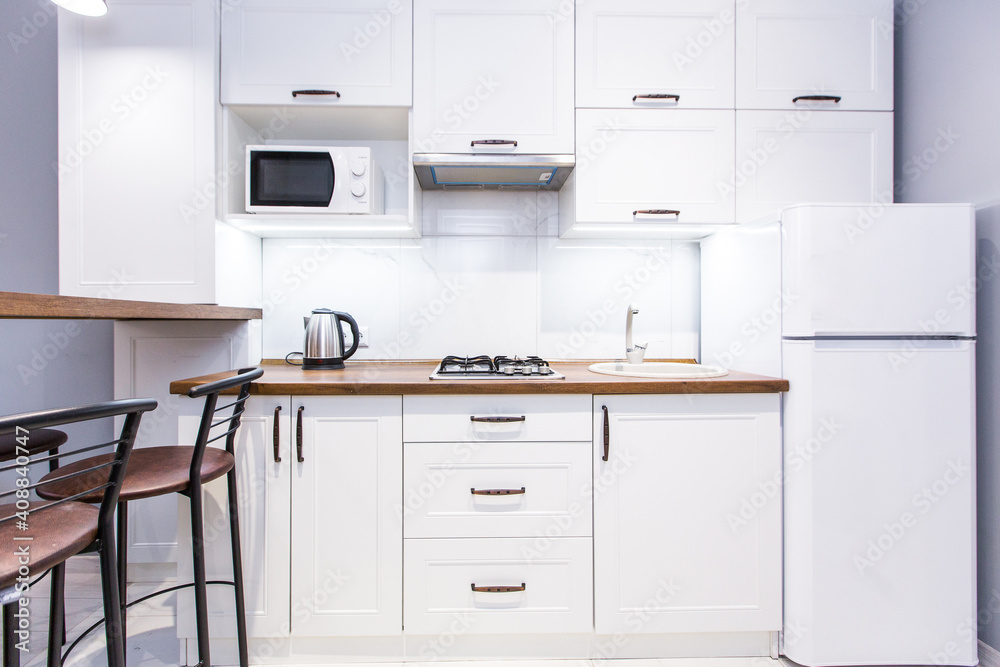 interior photography, kitchen studio in modern loft style in bright colors with furniture interior photography, kitchen studio in modern loft style in bright colors with furniture