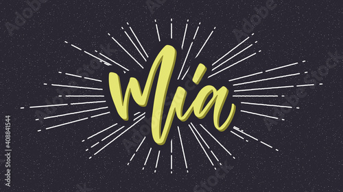 Mia Name Vector Typography with Starburst