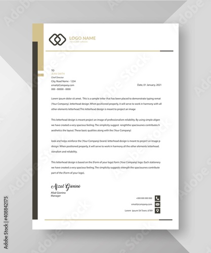 Professional and modern corporate letterhead template Premium Vector photo