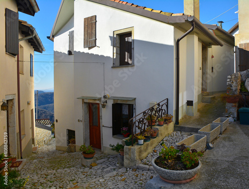 A street in the Triviat area of the hill village of Clauzetto in Pordenone Province, Friuli-Venezia Giulia, north east Italy
 photo