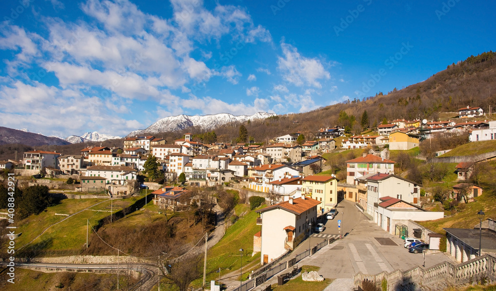 The hill village of Clauzetto in Pordenone Province, Friuli-Venezia Giulia, north east Italy
