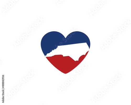 North Carolina Map and Heart Logo 001