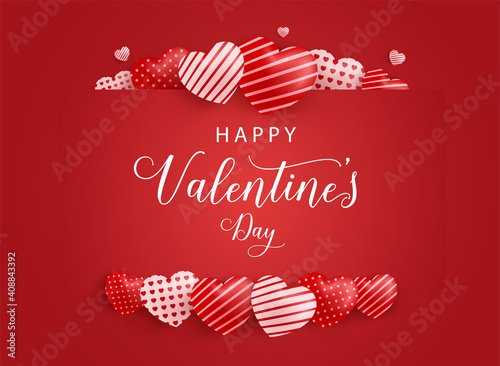 happy valentines day lettering with hearts, valentines day poster