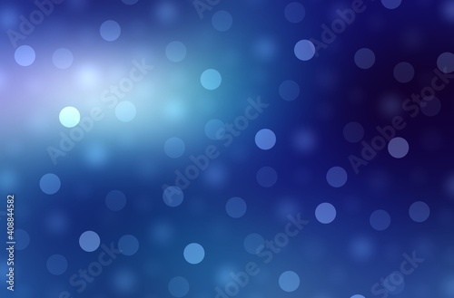 Holidays blue bokeh plain background. Classical festive abstract illustration.