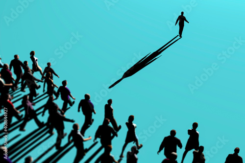Schilderij op canvas Standing out in a crowd 3d render