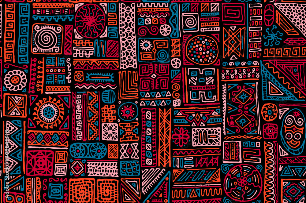 Fototapeta Traditional african vector seamless pattern design