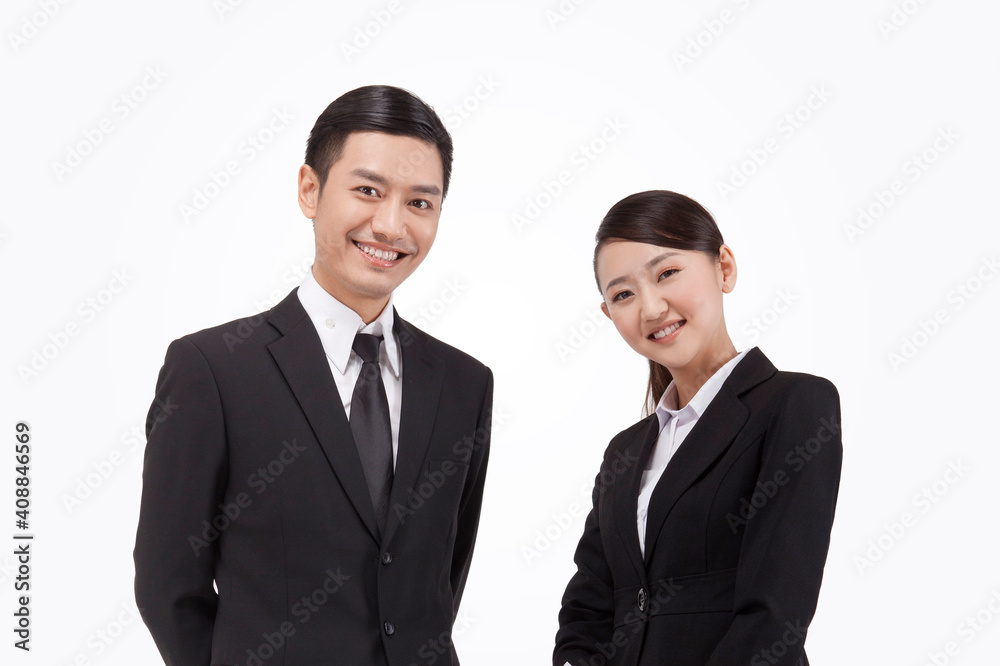 Young business man and woman portrait Young business man and woman portrait
