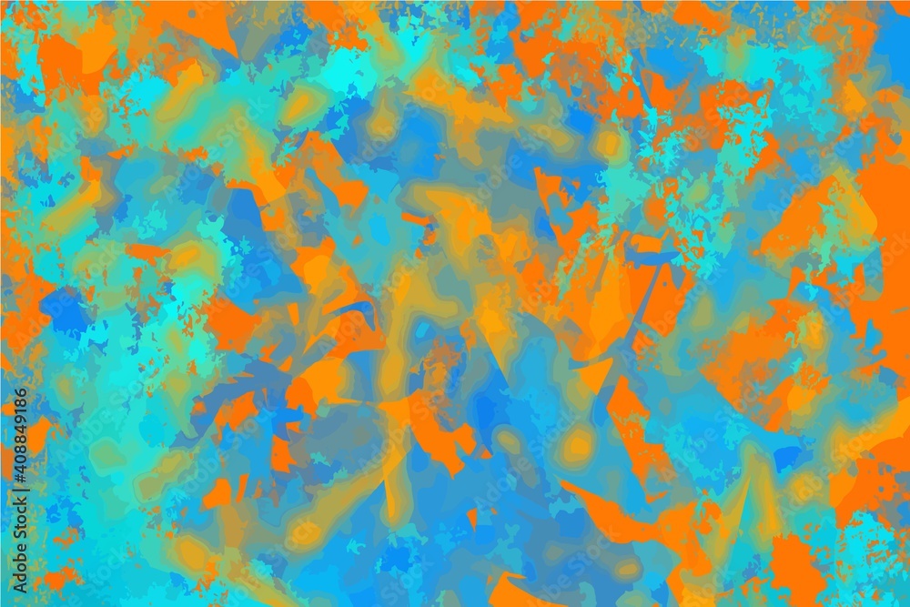 Painted Abstract Vibrant paint pattern backdrop. Chaotic brushstrokes painting. Images good use for background, wallpaper, invitation, art of box