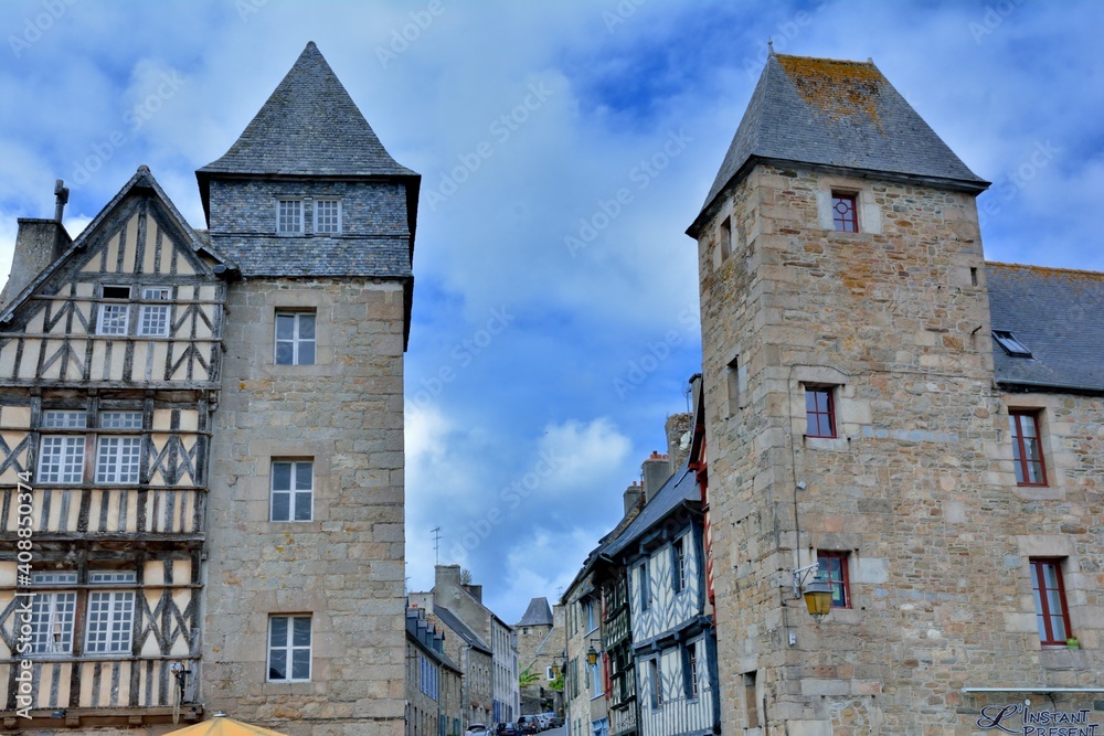 Architecture in the Treguier street . Brittany France Architecture in the Treguier street . Brittany France