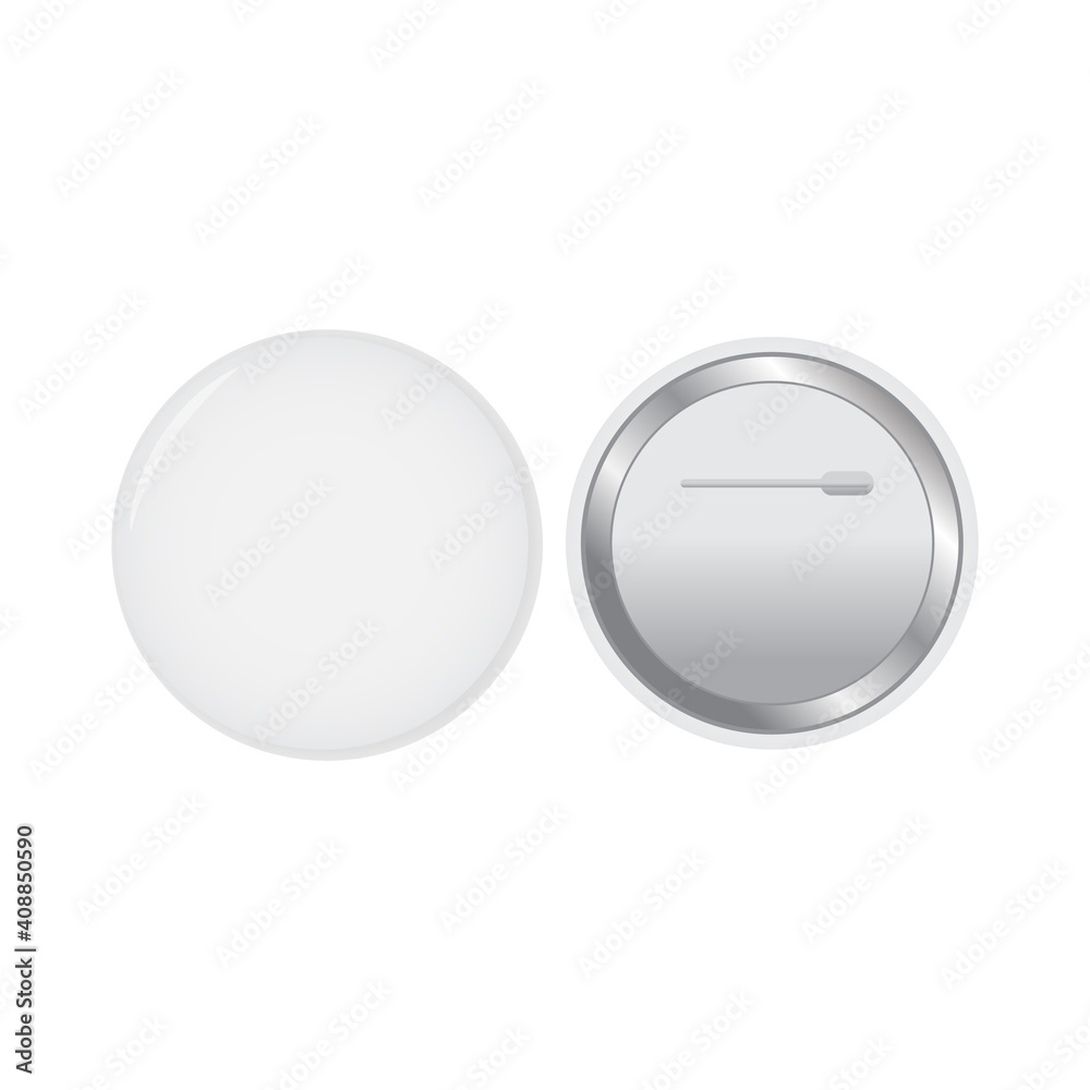 White pin button vector. Pin button realistic badge White pin button vector. Pin button realistic badge
