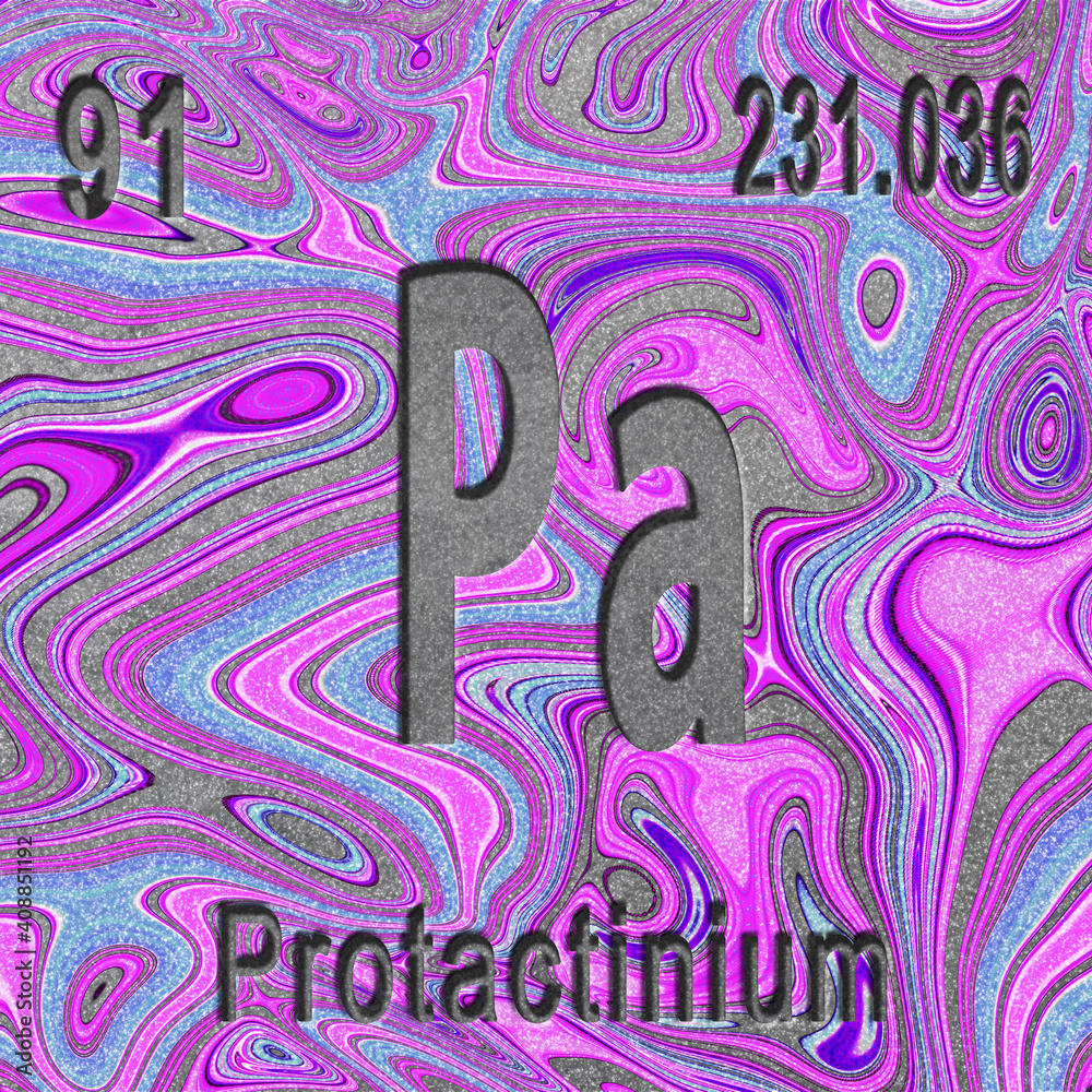 Obraz Protactinium chemical element, Sign with atomic number and atomic weight