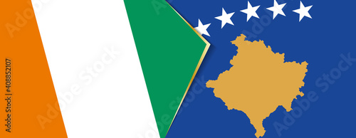 Ivory Coast and Kosovo flags, two vector flags.